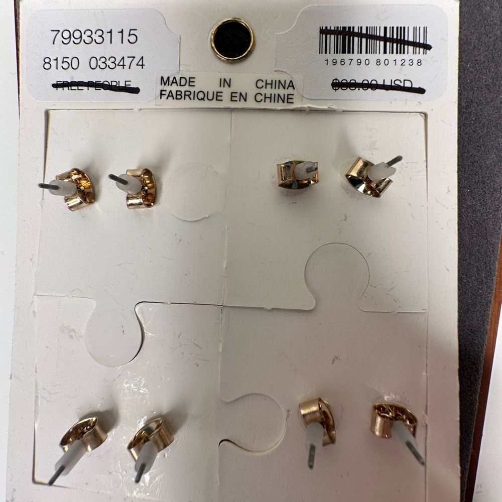 NWT Free People Lucky Charm Stud Set “Wear One, Share One” | 4 Pairs - Picture 7 of 9